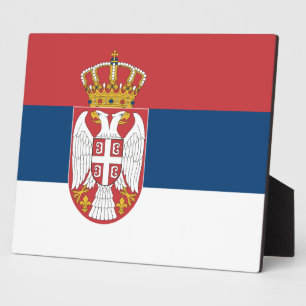 Placa Expositora Plaque de bandera de Serbia