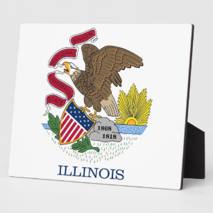 Placa Expositora Plaque de Bandera del Estado de Illinois