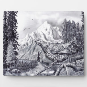 Placa Expositora Plaque de codorniz y montaña