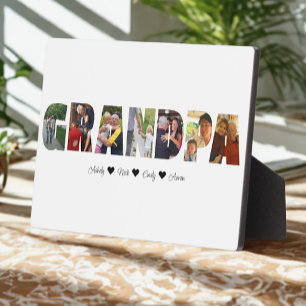 Placa Expositora Plaque de Collage de fotos del abuelo con 7 fotos