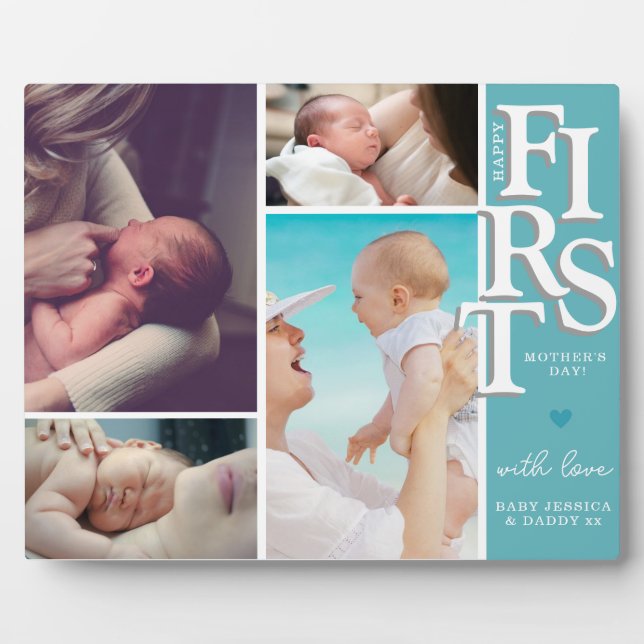 Placa Expositora Plaque de Collage de fotos del Día de la Madre - M (Frente)