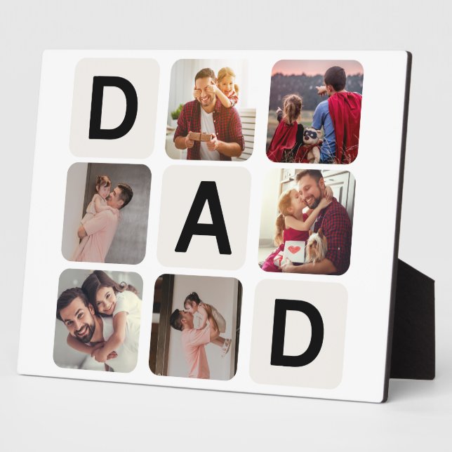 Placa Expositora Plaque de Collage de fotos del Día del Padre (Lado)