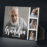 Placa Expositora Plaque de Collage de fotos personalizado de abuelo<br><div class="desc">Esta moderna placa de collage de fotos es el regalo perfecto para tu abuelo o abuela, que incluye 4 de tus fotografías favoritas, el texto GRANDPA en un divertido tipo de letra de guión, y luego personaliza con tus nombres. Fantástico como navidades, cumpleaños o regalo para cualquier otra ocasión especial,...</div>