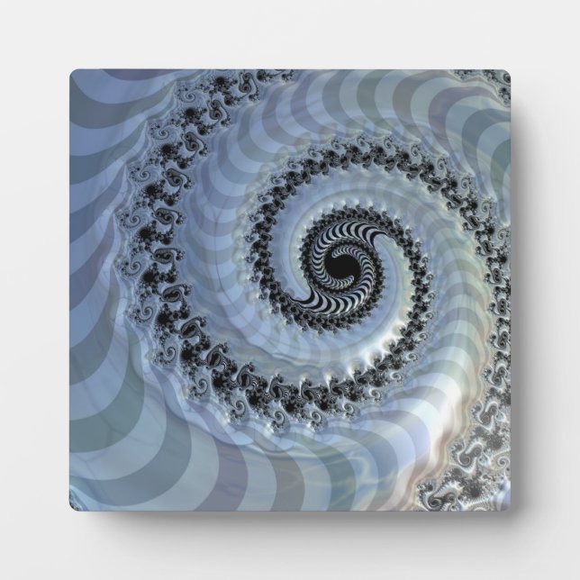 Placa Expositora Plaque de elegancia espiral fractal con caballete (Frente)