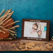 Plaque de fotos con nombre personalizado de madera