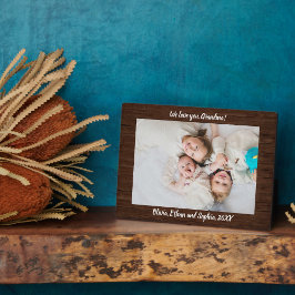 Placa Expositora Plaque de fotos con nombre personalizado de madera