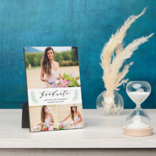 Placa Expositora Plaque de fotos de graduación de Leafy Laurels