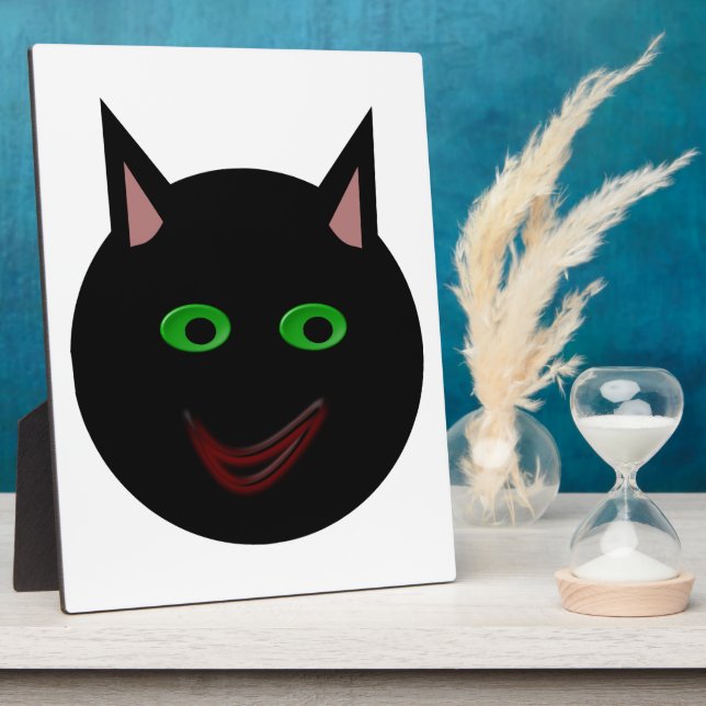 Placa Expositora Plaque de gato negro de Halloween (Lado)