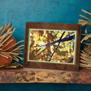 Placa Expositora Plaque de hojas doradas de otoño