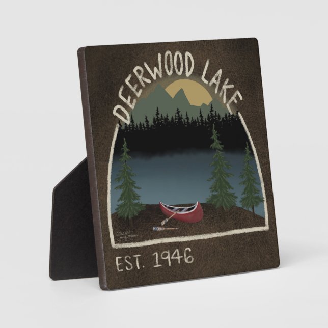 Placa Expositora Plaque de Inespiritualidad del Lago Deerwood (Anverso)