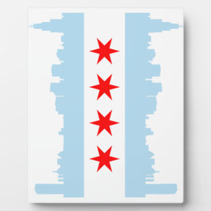 Placa Expositora Plaque de la línea aérea de la bandera de Chicago