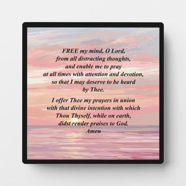 Placa Expositora Plaque de oración matutina con Easel (Frente)