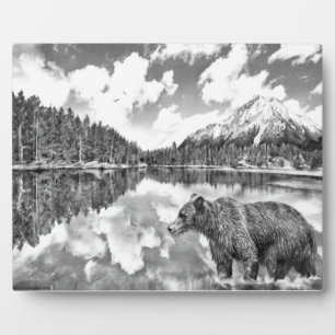Placa Expositora Plaque de oso y de montaña