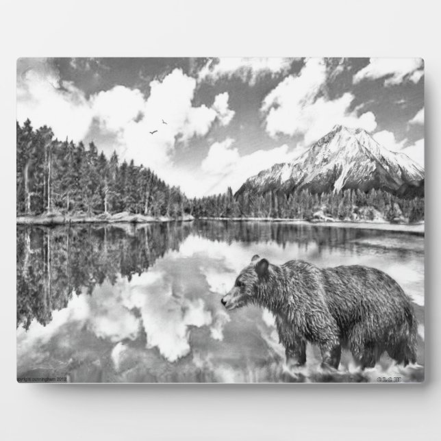 Placa Expositora Plaque de oso y de montaña (Frente)