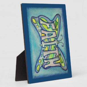 Placa Expositora Plaque de pintura de mariposa Inspiradora de fe