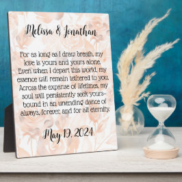 Placa Expositora Plaque de poema de amor personalizado