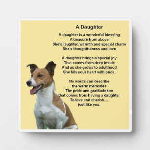 Placa Expositora Plaque de poema de la hija - Jack Russell Design
