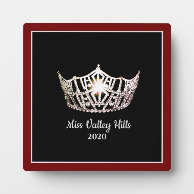 Placa Expositora Plaque de premios Miss America Silver Crown (Frente)