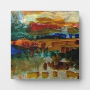 Placa Expositora Plaque de tabletas con un paisaje de guijarros.