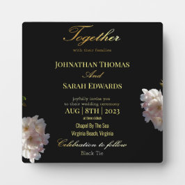 Placa Expositora Plaque de tabletas formales de color negro y oro c