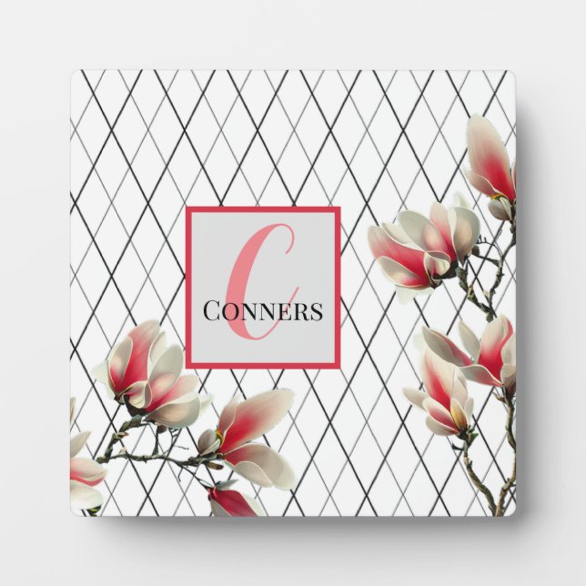 Placa Expositora Plaque de tabletas monogramadas con caballete (Frente)