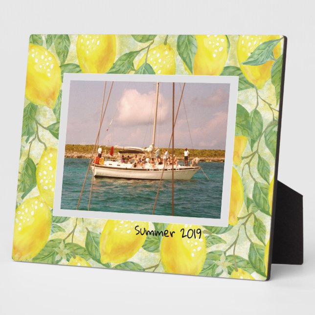 Placa Expositora Plaque de visualización fotográfica con fondo lemó (Lado)