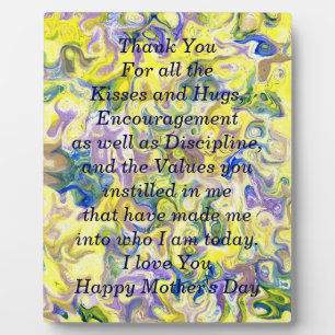 Placa Expositora Plaque del día de la madre con poema