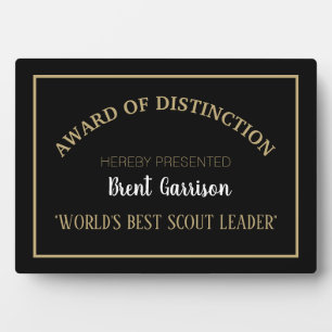 Placa Expositora Plaque del Premio al Mejor Líder Scout del Mundo
