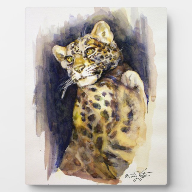 Placa Expositora Plaque Leopardo de la Nieve (Frente)