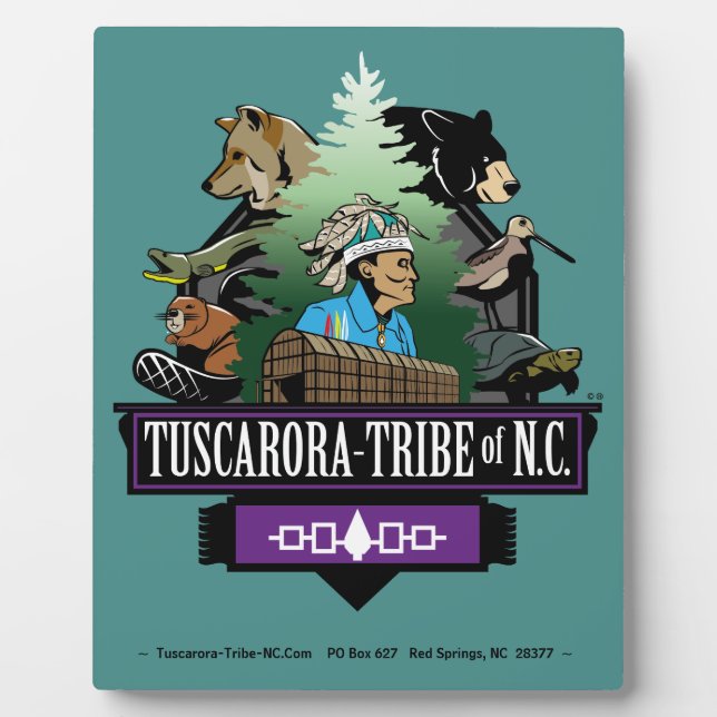 Placa Expositora Plaque tribal de ~Tuscarora tribu de NC ~ (Frente)