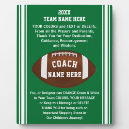 Placa Expositora Plaquetas de fútbol de mensajes de agradecimiento