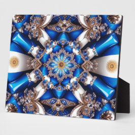 Placa Expositora Plata con colores argentinos diseño moderno