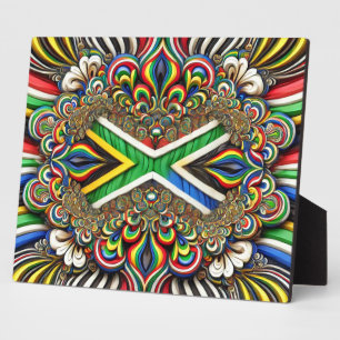 Placa Expositora Plata con colores sudafricanos diseño moderno