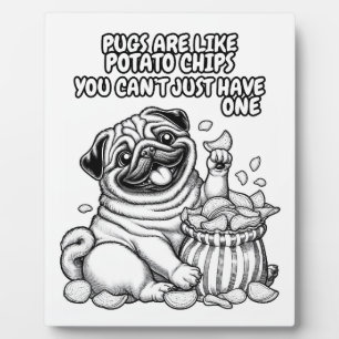 Placa Expositora Plata con patatas fritas como Pug para tu casa