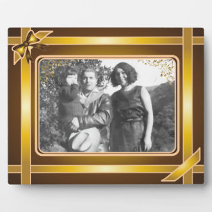 Placa Expositora Plato de arte de cinta de oro