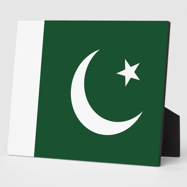 Placa Expositora Plato de bandera de Pakistán (Lado)