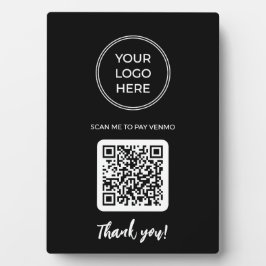 Placa Expositora Plato de código QR de exploración negra