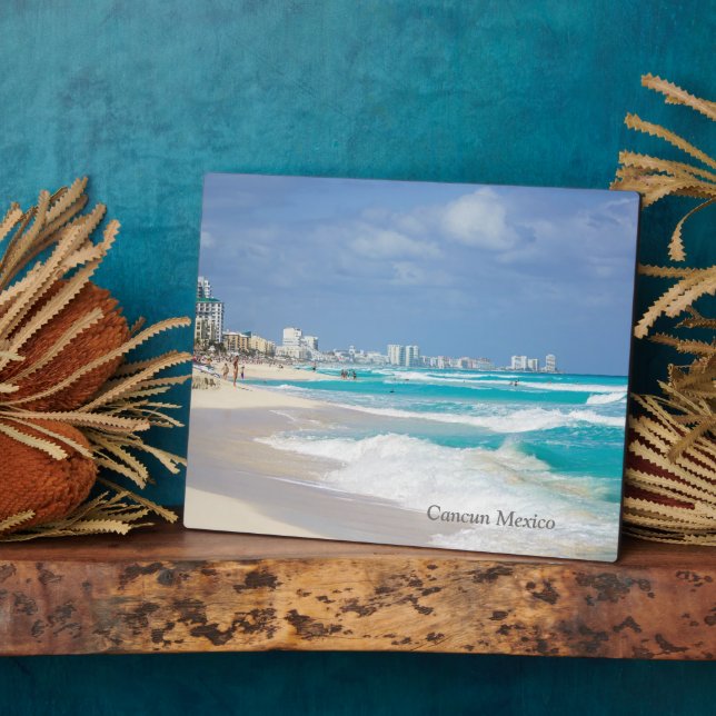 Placa Expositora Playa de Cancún México (Lado)