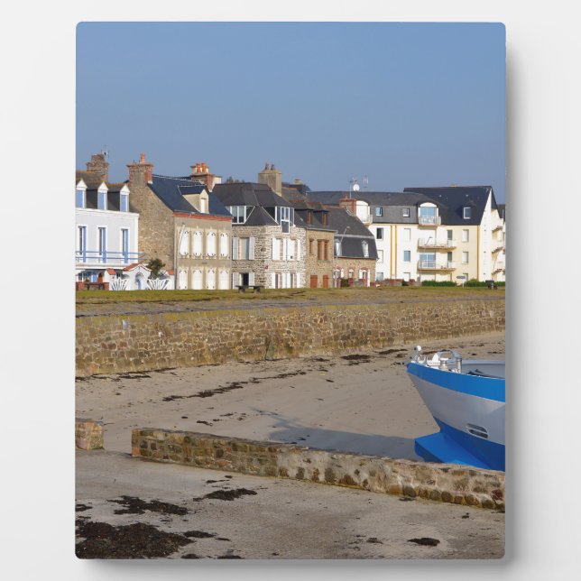 Placa Expositora Playa de Saint-Vaast-la-Hougue en Francia (Frente)