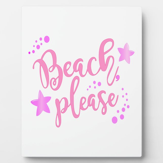 Placa Expositora Playa por favor rosa (Frente)