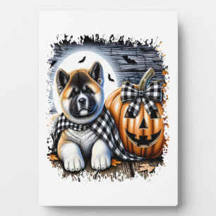 Placa Expositora Plaza de Halloween de perro Akita
