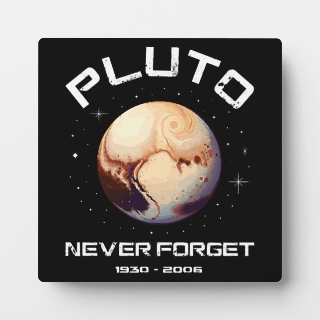 Placa Expositora Plutón Nunca Olvides (Frente)