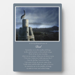 Placa Expositora Poema conmemorativo de recuerdo nautico de papá