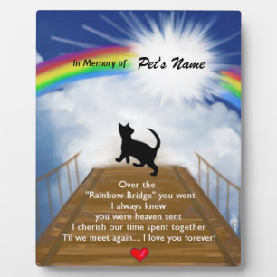 Placa Expositora Poema conmemorativo del puente arco iris para gato