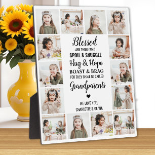 Placa Expositora Poema de abuelos personalizado de 14 Collages de f