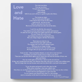 Placa Expositora Poema de amor y odio