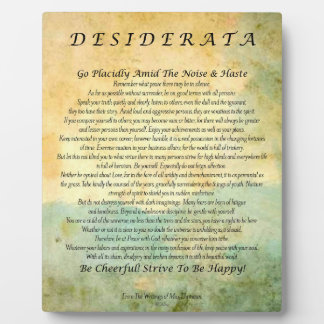 Placa Expositora Poema de Desiderata sobre el bosque acuático