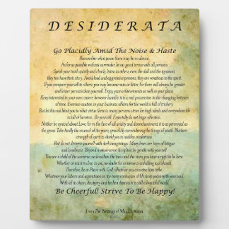 Placa Expositora Poema de Desiderata sobre el bosque acuático