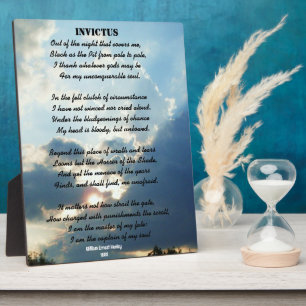 Placa Expositora Poema de INVICTUS