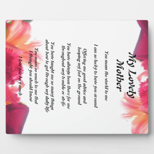 Placa Expositora Poema de la madre